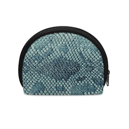 Steel Blue Snakeskin Print Coin Purse