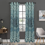 Steel Blue Snakeskin Print Curtain
