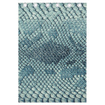Steel Blue Snakeskin Print Curtain