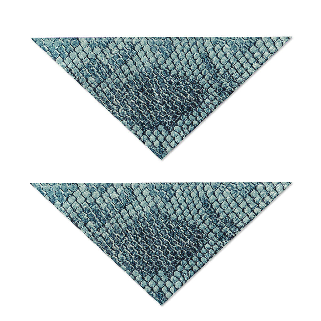 Steel Blue Snakeskin Print Dog Bandana