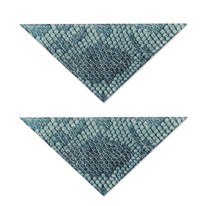 Steel Blue Snakeskin Print Dog Bandana