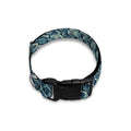 Steel Blue Snakeskin Print Dog Collar