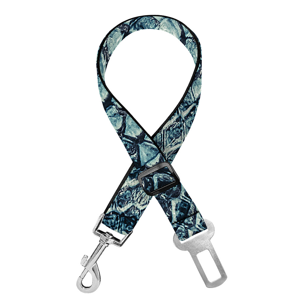 Steel Blue Snakeskin Print Dog Seat Belt