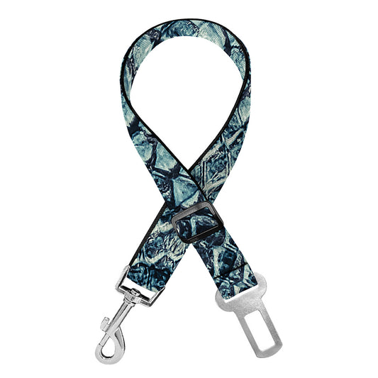 Steel Blue Snakeskin Print Dog Seat Belt