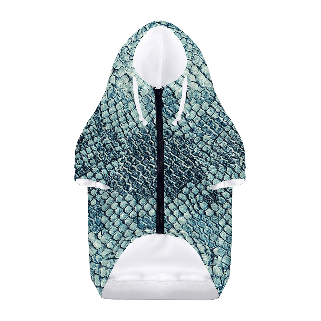 Steel Blue Snakeskin Print Dog Zip Up Hoodie