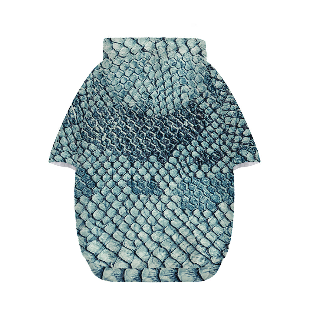 Steel Blue Snakeskin Print Dog Zip Up Hoodie