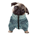 Steel Blue Snakeskin Print Dog Zip Up Jacket