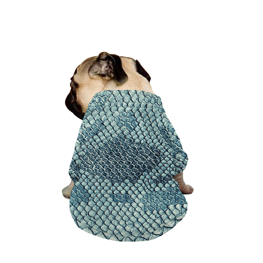 Steel Blue Snakeskin Print Dog Zip Up Jacket