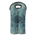 Steel Blue Snakeskin Print Double Neoprene Wine Tote