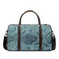 Steel Blue Snakeskin Print Duffel Bag