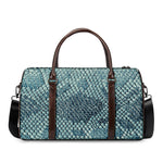 Steel Blue Snakeskin Print Duffle Bag
