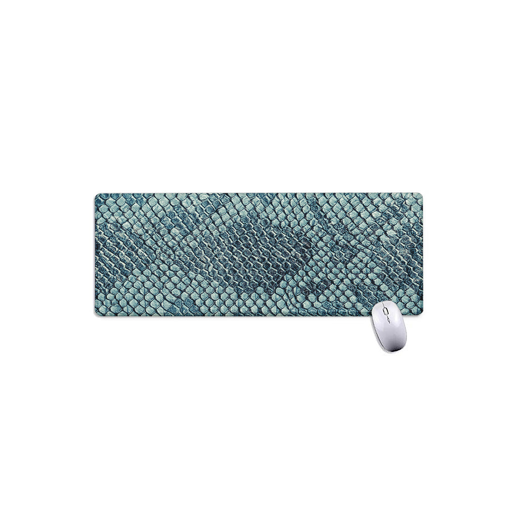 Steel Blue Snakeskin Print Extended Mouse Pad