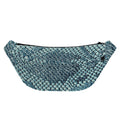 Steel Blue Snakeskin Print Fanny Pack