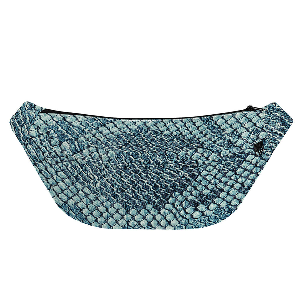 Steel Blue Snakeskin Print Fanny Pack
