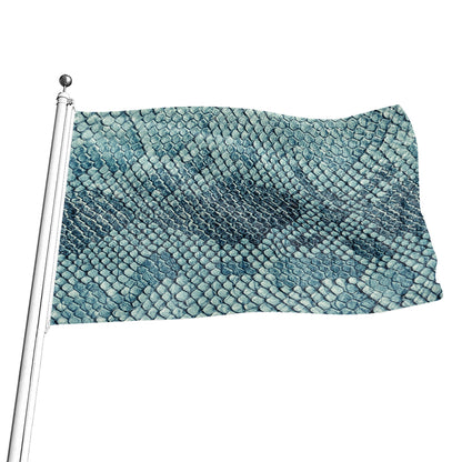 Steel Blue Snakeskin Print Flag