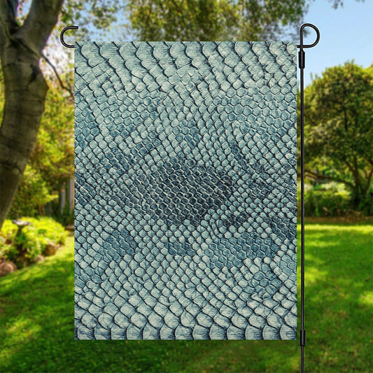 Steel Blue Snakeskin Print Garden Flag