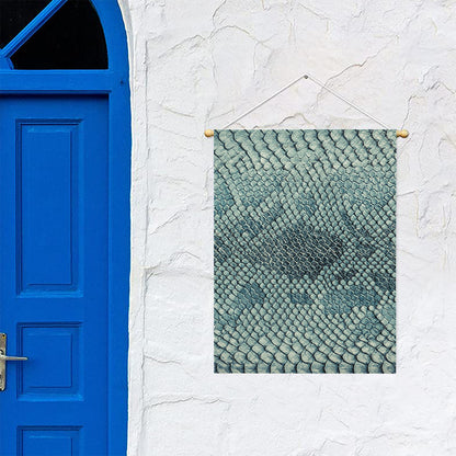 Steel Blue Snakeskin Print Garden Flag