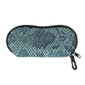 Steel Blue Snakeskin Print Glasses Case