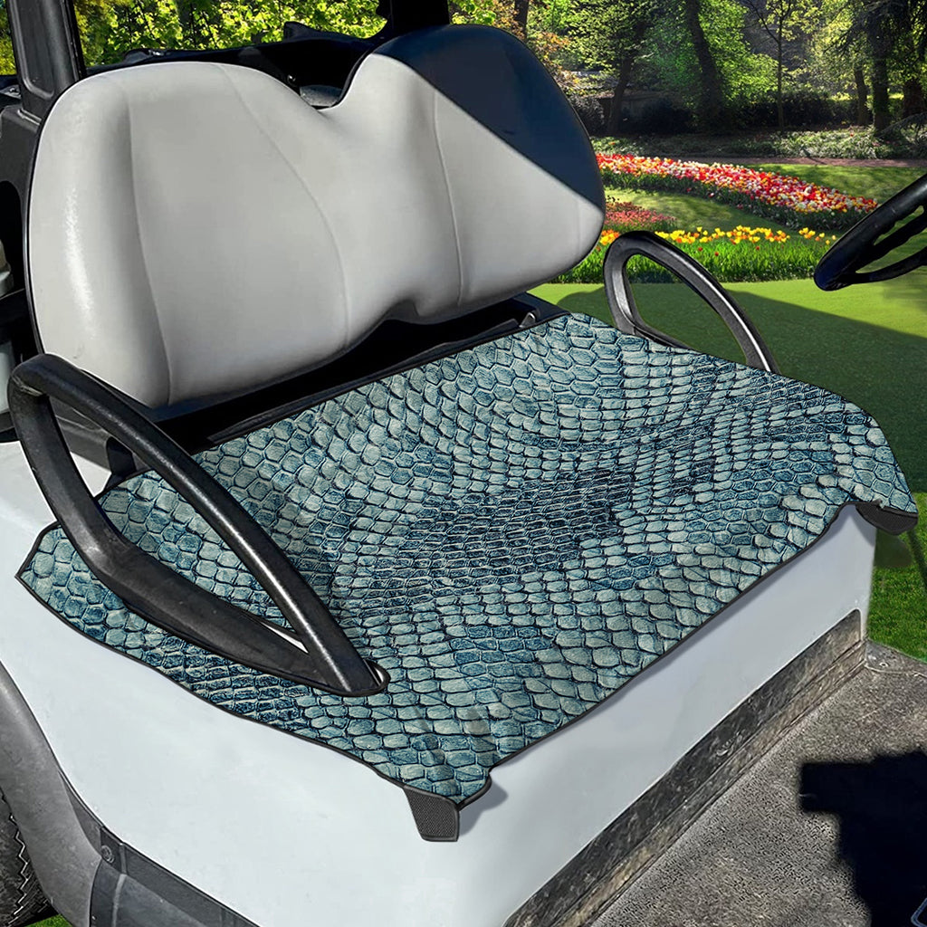 Steel Blue Snakeskin Print Golf Cart Seat Cover