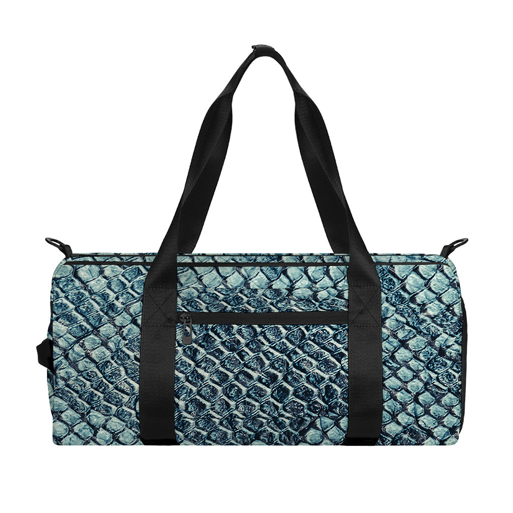 Steel Blue Snakeskin Print Gym Bag