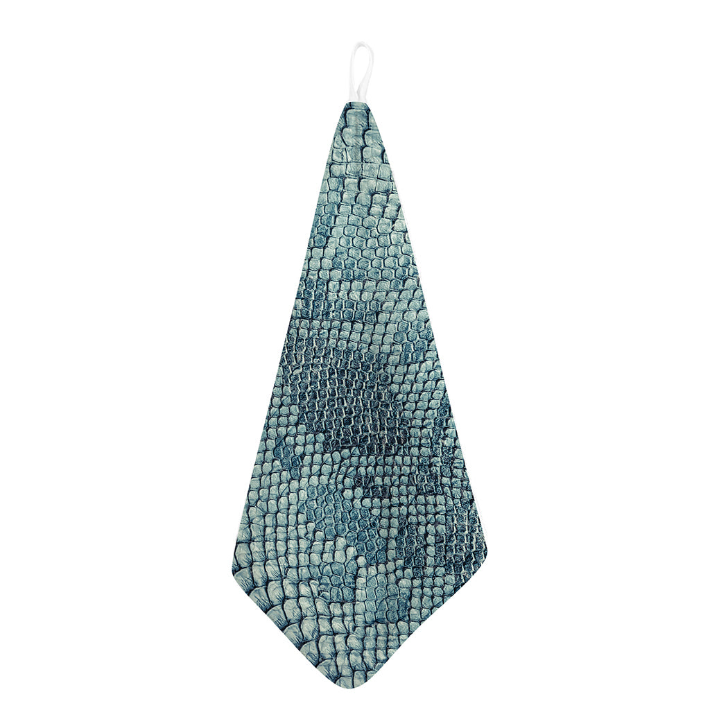 Steel Blue Snakeskin Print Hand Towel