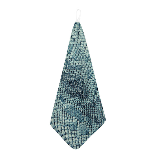Steel Blue Snakeskin Print Hand Towel
