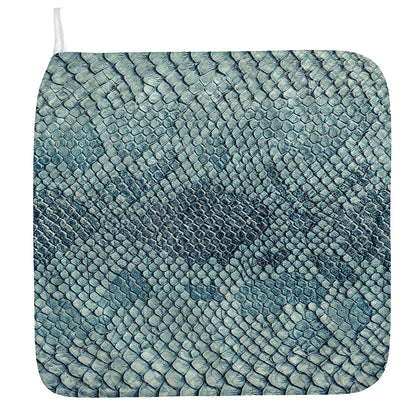 Steel Blue Snakeskin Print Hand Towel