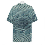 Steel Blue Snakeskin Print Hawaiian Shirt