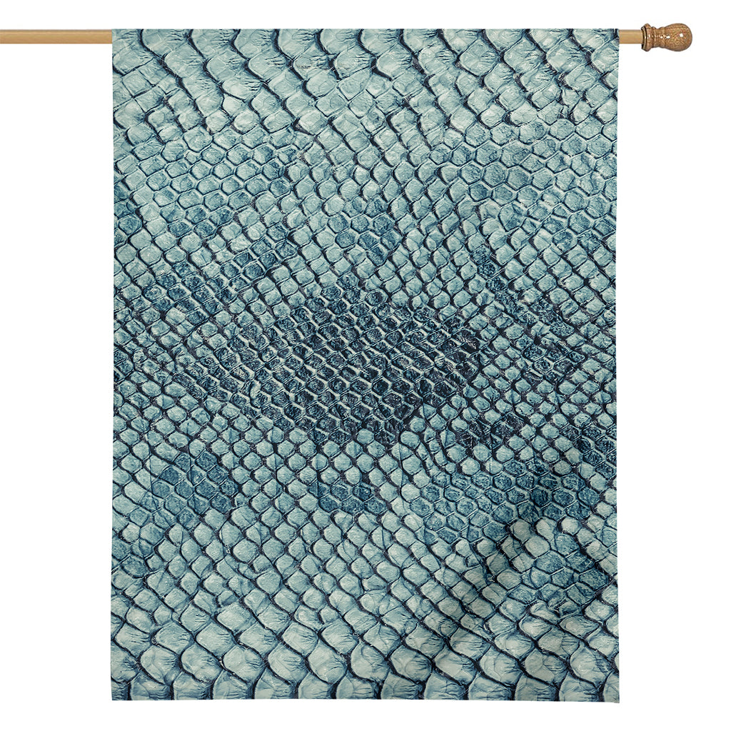 Steel Blue Snakeskin Print House Flag