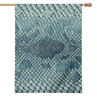Steel Blue Snakeskin Print House Flag