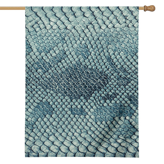 Steel Blue Snakeskin Print House Flag