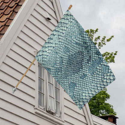 Steel Blue Snakeskin Print House Flag