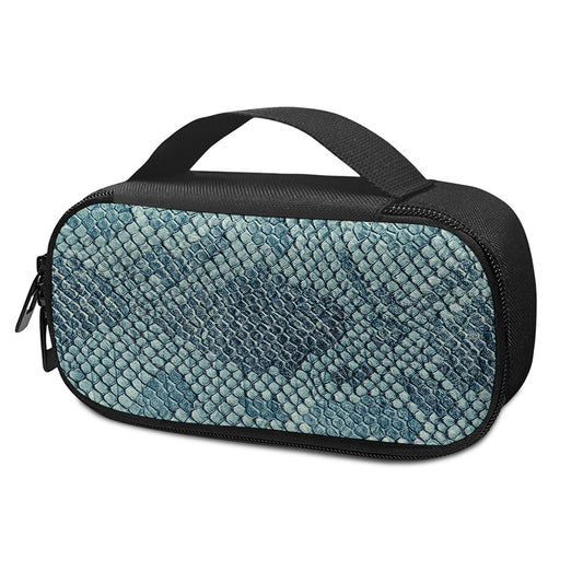 Steel Blue Snakeskin Print Insulin Cooler Travel Case
