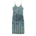 Steel Blue Snakeskin Print Jersey Midi Cami Dress