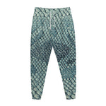 Steel Blue Snakeskin Print Jogger Pants