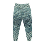 Steel Blue Snakeskin Print Jogger Pants