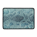 Steel Blue Snakeskin Print Kitchen Mat
