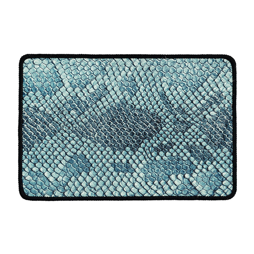 Steel Blue Snakeskin Print Kitchen Mat