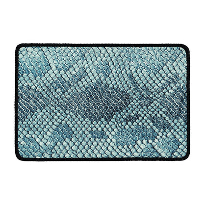 Steel Blue Snakeskin Print Kitchen Mat