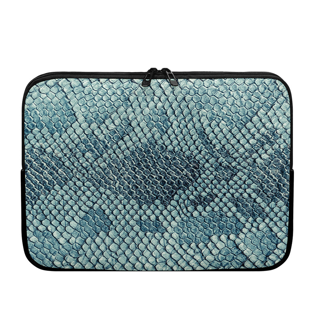 Steel Blue Snakeskin Print Laptop Sleeve