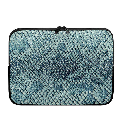 Steel Blue Snakeskin Print Laptop Sleeve