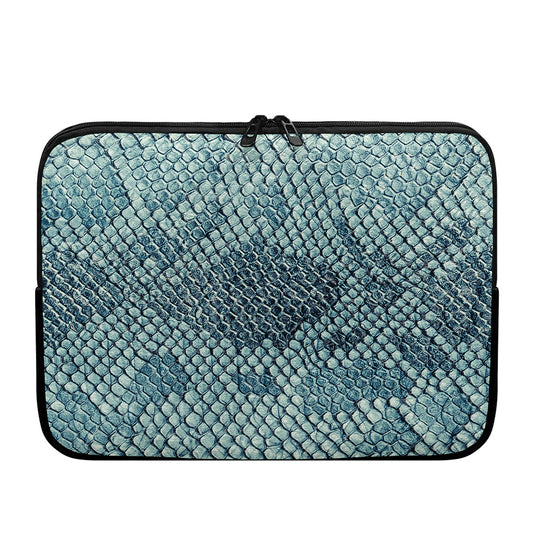 Steel Blue Snakeskin Print Laptop Sleeve