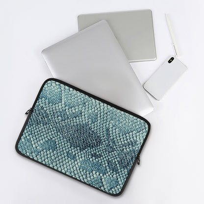 Steel Blue Snakeskin Print Laptop Sleeve