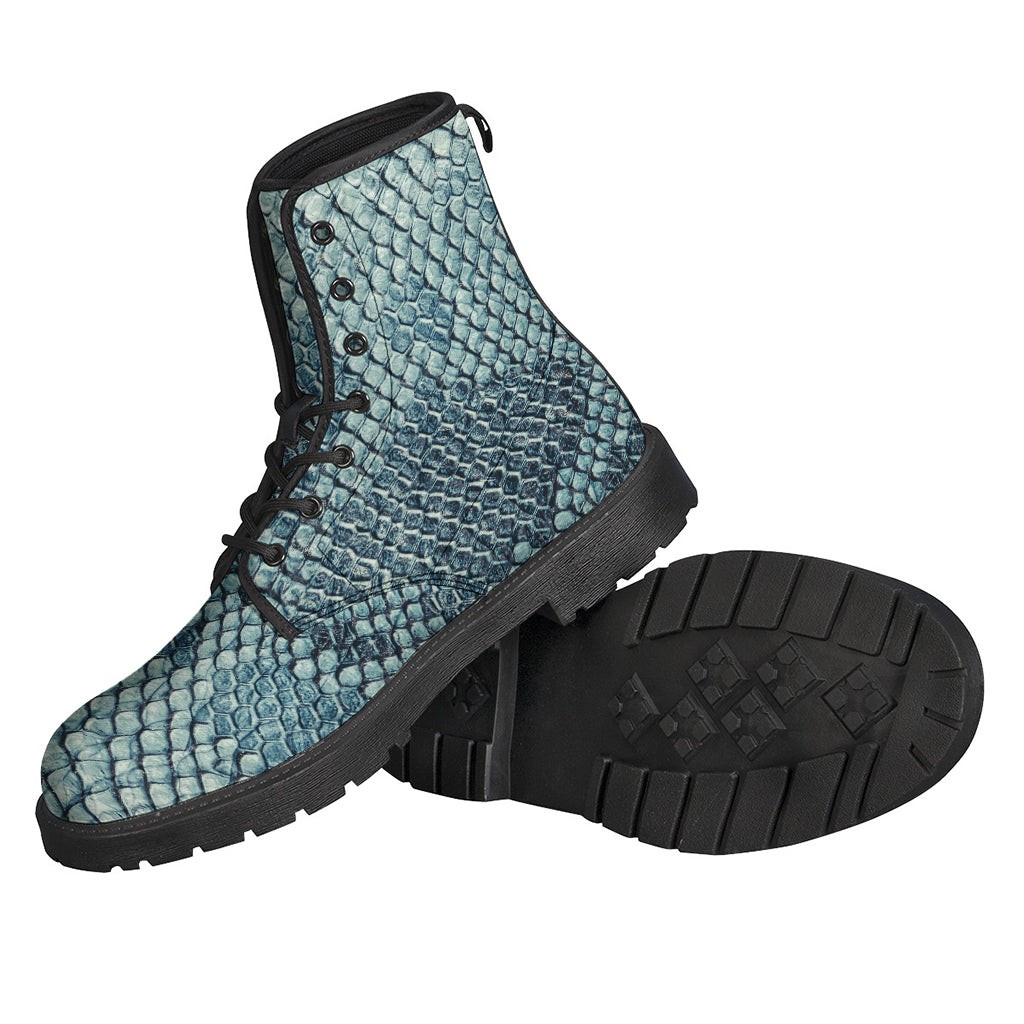 Steel Blue Snakeskin Print Backpack