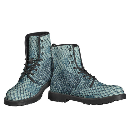 Steel Blue Snakeskin Print Backpack