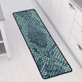 Steel Blue Snakeskin Print Long Kitchen Mat