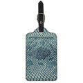 Steel Blue Snakeskin Print Luggage Tag