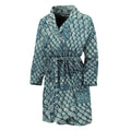 Steel Blue Snakeskin Print Men's Bathrobe