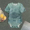 Steel Blue Snakeskin Print Men's Bodysuit