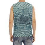 Steel Blue Snakeskin Print Men's Fitness Tank Top